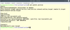 Abbildung 5: Unter Systemd ist das Service-Skript f&uuml;r AutoFS k&uuml;rzer, wirkt aufger&auml;umter und ist leichter zu lesen.