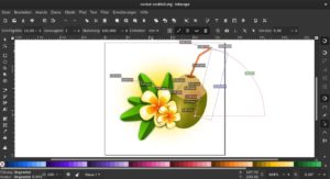 Abbildung 7: Inkscape gew&auml;hrt nun dank der verbesserten Messfunktionen einen schnellen Blick auf die Dimensionen und Koordinaten eines Objekts.
