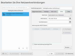 Abbildung 8: Um den Pi-Hole-DNS-Server auf einem PC oder Notebook zu nutzen, schr&auml;nken Sie die Wirkung der automatischen Netzwerk-Konfiguration auf "nur Adressen" ein (oberes Feld) und geben als DNS-Server die IP-Adresse des Raspberrys an.