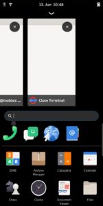 Abbildung 10: Der App-Drawer von PmOS weist insgesamt&nbsp;24 vorinstallierte Apps aus, die zum Teil aus Phosh stammen, w&auml;hrend andere aus dem Fundus der Gnome-Apps entnommen sind.