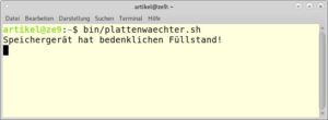 Abbildung 25: Das Skript aus <a href="#artRef-l6">Listing&nbsp;6</a> meldet sich, sobald der Datentr&auml;ger zu mehr als 80&nbsp;Prozent mit Daten belegt wird.