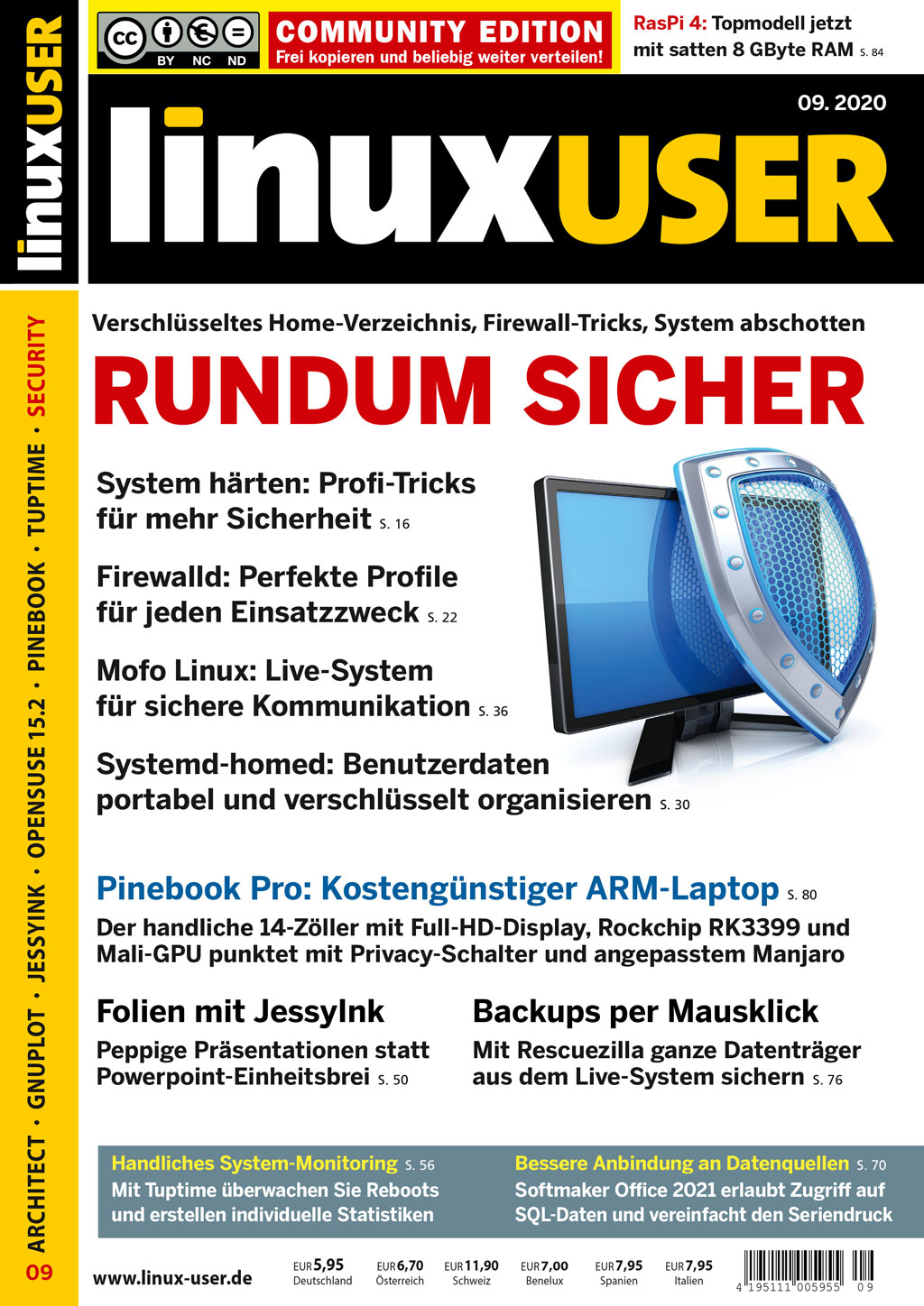 Heftcover LinuxUser Community Edition 09/2020