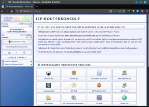 Abbildung 1: Der I2P-Controller erlaubt Ihnen über Firefox den Zugriff auf versteckte Dienste.
