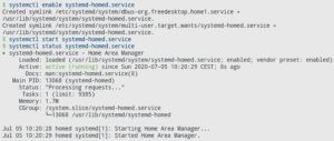 Abbildung 1: Wie bei Systemd-Diensten &uuml;blich, m&uuml;ssen Sie auch Homed eingangs einmal starten. Mit der Option <code>enable</code> sorgen Sie daf&uuml;r, dass das bei k&uuml;nftigen Neustarts automatisch passiert.