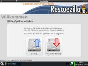 Abbildung 1: Das Sichern der Daten gelingt in der Regel selbst Einsteigern ohne vorheriges Einarbeiten.