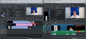 Abbildung 5: Schon die in ihrer Höhe variablen Videospuren erleichtern das Arbeiten mit Kdenlive unter OpenSuse 15.2 (rechts) erheblich.