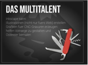 Abbildung 5: So sollte das Ergebnis nach Einf&uuml;gen des Texts und dem Importieren der Taschenmesser-Grafik aussehen.
