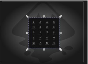 Abbildung 6: Die importierten Icons mit dem opaken Hintergrund. L&ouml;sen Sie die Gruppe auf und l&ouml;schen den schwarzen Kasten.
