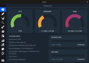 Abbildung 7: Stacer hilft beim Optimieren des Systems. Es zeigt Informationen &uuml;ber den Rechner an, entfernt auf Wunsch nicht zwingend notwendige Dateien, hilft dabei, Programme beim Hochfahren des Systems automatisch zu starten und die Quellenliste zu editieren.