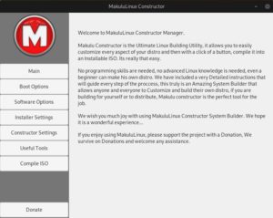 Abbildung 8: Der MakuluLinux Constructor wendet sich an Anwender, die per Remastering ihr System individualisieren m&ouml;chten. Das Tool eignet sich durch die gelungene Benutzerf&uuml;hrung selbst f&uuml;r Einsteiger.