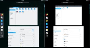Abbildung 11: Abgesehen von einer etwas prägnanteren Optik halten sich die Neuerungen beim Gnome-Desktop in OpenSuse 15.2 (rechts, links OpenSuse 15.1) in Grenzen.