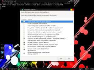Abbildung 2: Der Refracta-Installer gestattet einige grundlegende Anpassungen durch Setzen oder Entfernen eines H&auml;kchens.
