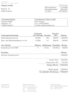Abbildung 4: Auch Freiberufler erstellen mit LaTeX schlichte und professionelle Rechnungen.