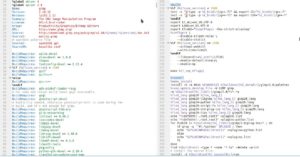 Abbildung 5: Eine Spec-Steuerdatei für den RPM-Paketbau bündelt beschreibende Informationen (links) und Shell-Befehle zum Kompilieren eines Programms aus dem Quellcode (rechts).