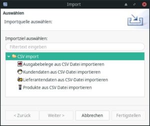 Abbildung 5: Über einen Dialog im- und exportieren Sie Daten.