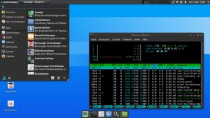 Abbildung 7: XFCE gibt sich beim RAM-Verbrauch gen&uuml;gsamer als Plasma. Mit rund 430&nbsp;MByte gleich nach dem Start eignet sich dieser Desktop auch f&uuml;r &auml;ltere Hardware mit wenig Hauptspeicher.