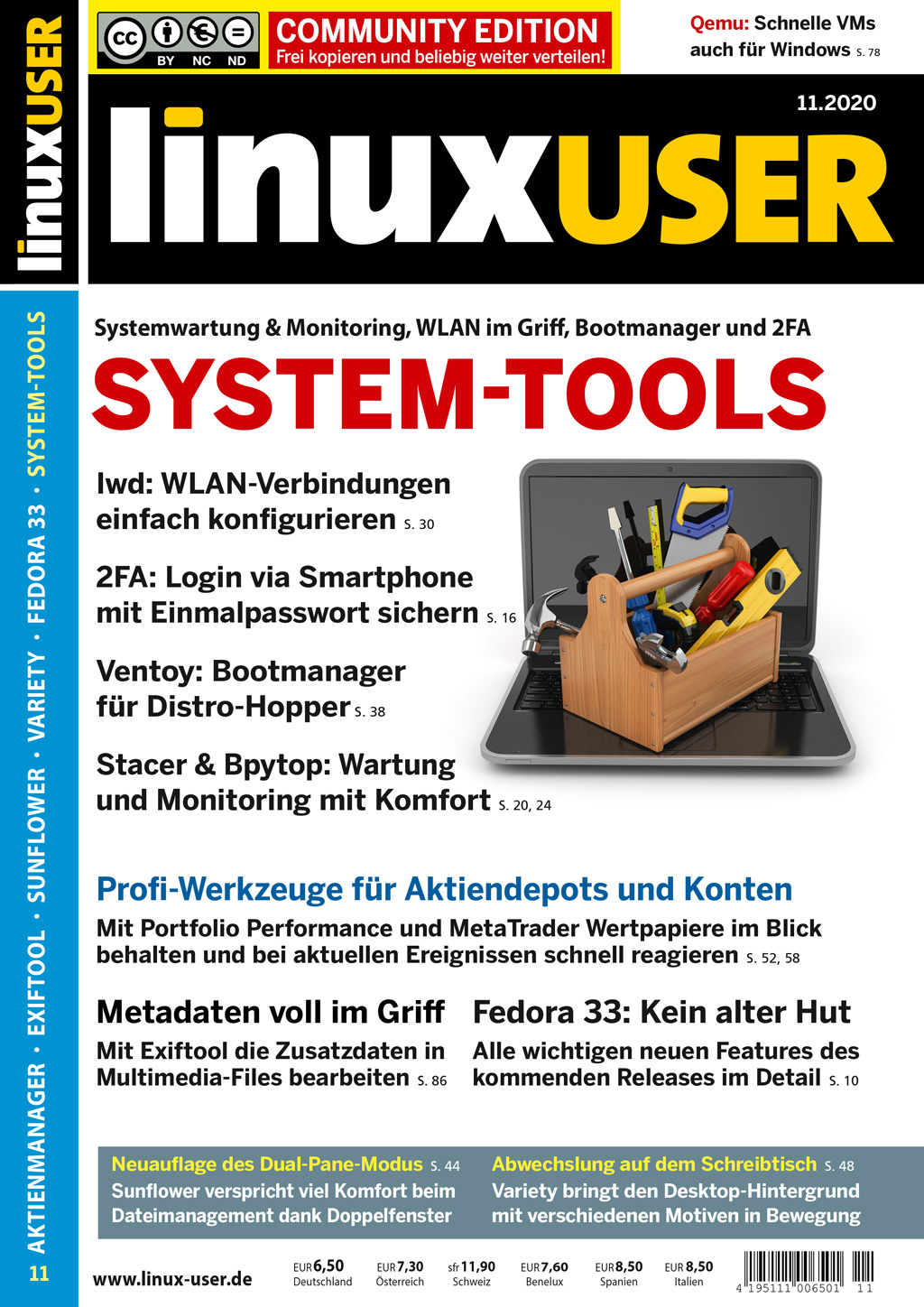 Heftcover LinuxUser Community Edition 11/2020