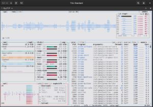 Abbildung 1: Bpytop zeigt zahlreiche Informationen rund um das System an. Das Standarddesign ist ein wenig dunkler; wir griffen zwecks besserer Lesbarkeit zu einem hellen Theme.