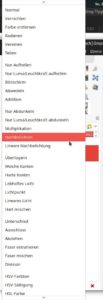 Abbildung 1: Im Ebenendialog finden Sie die Auswahl <span class="ui-element">Modus</span>, die 38&nbsp;verschiedene Ebenenmodi zur Verf&uuml;gung stellt. Sie unterteilen sich in sieben Gruppen, die auf &auml;hnlichen Berechnungen basieren. Dieser Screenshot zeigt nur eine Auswahl.