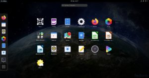 Abbildung 2: Das App-Raster der Gnome Shell wirkt nun rund. Es bietet die M&ouml;glichkeit, es flexibel anzupassen; Sie d&uuml;rfen Ordner erstellen sowie per Drag&nbsp;&amp;&nbsp;Drop Icons verschieben und neu anordnen. Zudem gl&auml;nzt es mit einem Satz frischer Symbole.