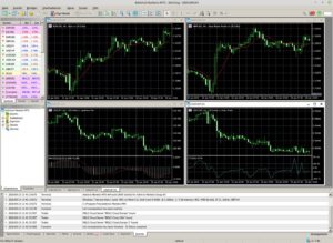 Abbildung 2: Das Programmfenster von MetaTrader ist &uuml;bersichtlich aufgebaut, strotzt jedoch nur so von Informationen.