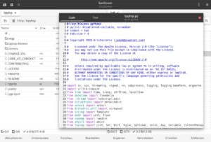 Abbildung 5: Dateien mit Texten oder Quellcode öffnen Sunflower in eine Vorschau. Variablen oder Befehle hebt die Preview-Funktion dabei automatisch hervor.