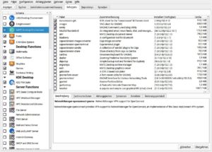 Abbildung 6: Die nützlichen und laufend ausgebauten Schemata in der OpenSuse-Software-Verwaltung gruppieren funktional zusammengehörige Pakete.