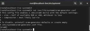 Abbildung 7: Falls Sie zRAM nicht verwenden wollen, erstellen Sie einfach eine leere Datei namens <code>zram-generator.conf</code> oder entfernen das Paket <span class="ui-element">zram-generator-defaults</span>.