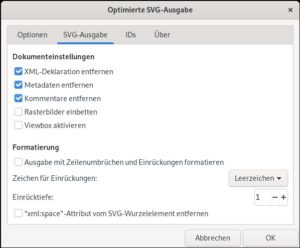 Abbildung 2: Der <span class="ui-element">Optimieren</span>-Dialog mit dem Reiter f&uuml;r die angepasste SVG-Ausgabe.