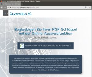 Abbildung 7: Der Online-Ausweis erlaubt es auch, PGP-Schlüssel von Governikus online validieren zu lassen.