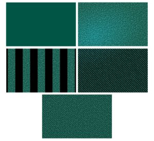 Abbildung 8: In einzelnen Schritten, von oben links beginnend, sehen Sie, wie sich die Textur aufbaut.