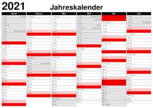 Abbildung 1: Mit wenigen Steuerdateien erstellen Sie mit LaTeX einen ansprechenden Jahreskalender.