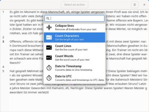 Abbildung 1: Wer viel mit Texten arbeitet, z&auml;hlt mit Boop die Anzahl an Zeichen, W&ouml;rtern oder Zeilen.