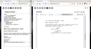 Abbildung 2: Unser kleines B&uuml;hnenst&uuml;ck in der von Afterwriting gerenderten Ansicht im Webbrowser.