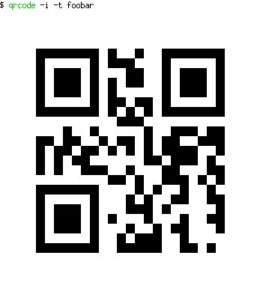 Abbildung 7: Die Zeichenkette "foobar" als QR-Code in Textform.