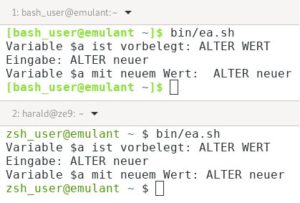 Abbildung 10: Das Ausf&uuml;hren der Shell-Skripte aus <a href="#artRef-l6">Listing&nbsp;6</a> und <a href="#artRef-l7">Listing&nbsp;7</a>.