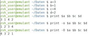 Abbildung 11: Die Sortierfunktion des Zsh-Kommandos <code>print</code>.