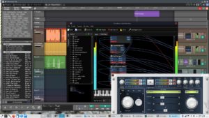 Abbildung 1: Waveform 11 mit Audio- und MIDI-Spuren, unzähligen mitgelieferten Presets und Samples sowie Support für das freie Carla-Plugin, das unter anderem Effekte bereitstellt, die Software selbst nicht unterstützt.