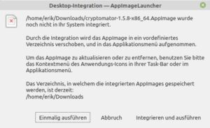 Abbildung 2: Verschiedene Optionen ermöglichen einen differenzierten Umgang mit AppImages.