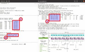 Abbildung 3: Im Powersave-Modus fährt das System im Leerlauf die Taktraten wesentlich schneller herunter, als es Ubuntu in der Standardkonfiguration macht.