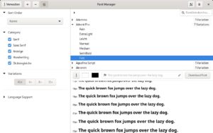 Abbildung 3: Font Manager integriert lokal gespeicherte Fonts in das System und unterst&uuml;tzt auch das Einrichten von Schriften aus der Google-Fonts-Bibliothek.