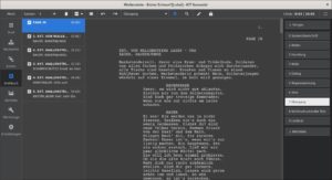 Abbildung 5: Das Herzst&uuml;ck des Programms, die Drehbuchansicht, formatiert beim Schreiben alle Teile entsprechend der Vorgaben aus dem Template.