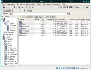 Abbildung 6: Da GoboLinux keinen grafischen Dateimanager mitbringt, war dies eine gute Gelegenheit, das Erstellen von Apps zu testen. Mit XFE kam &uuml;ber die Rezepte ein schlanker Dateimanager ins System.