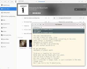 Abbildung 2: Die automatische Songtextsuche funktioniert mit jedem Audioplayer, der sich über D-Bus/MPRIS steuern lässt.
