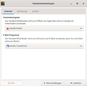 Abbildung 3: Der Dialog <span class="ui-element">Standardanwendungen</span> ersetzt die alten Konfigurationswerkzeuge f&uuml;r MIME-Typen und "bevorzugte Anwendungen".