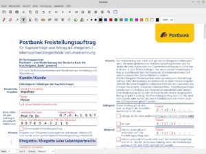 Abbildung 3: PDF-Dokumente f&uuml;llen Sie direkt im Arbeitsbereich von Xournal aus.