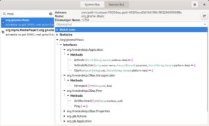 Abbildung 3: Den D-Bus-Namen eines Players ermitteln Sie bei Bedarf mit einem D-Bus-Debugger wie zum Beispiel D-Feet.