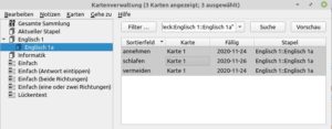 Abbildung 4: Über die Kartenverwaltung pausieren Sie Ihre Übungen.