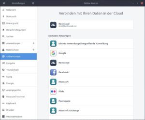 Abbildung 6: Der Budgie-Desktop kann seine Nähe zu Gnome und die Entwicklung mittels GTK nicht verbergen. Während der Initialisierung nach dem ersten Start können Sie von Ihnen verwendete Dienste verbinden.