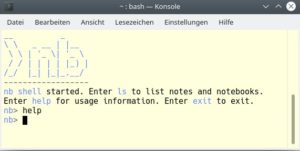 Abbildung 1: Für längere Sitzungen öffnen Sie eine interaktive Shell, was das wiederholte Eintippen des Kommandos <code>nb</code> erspart.